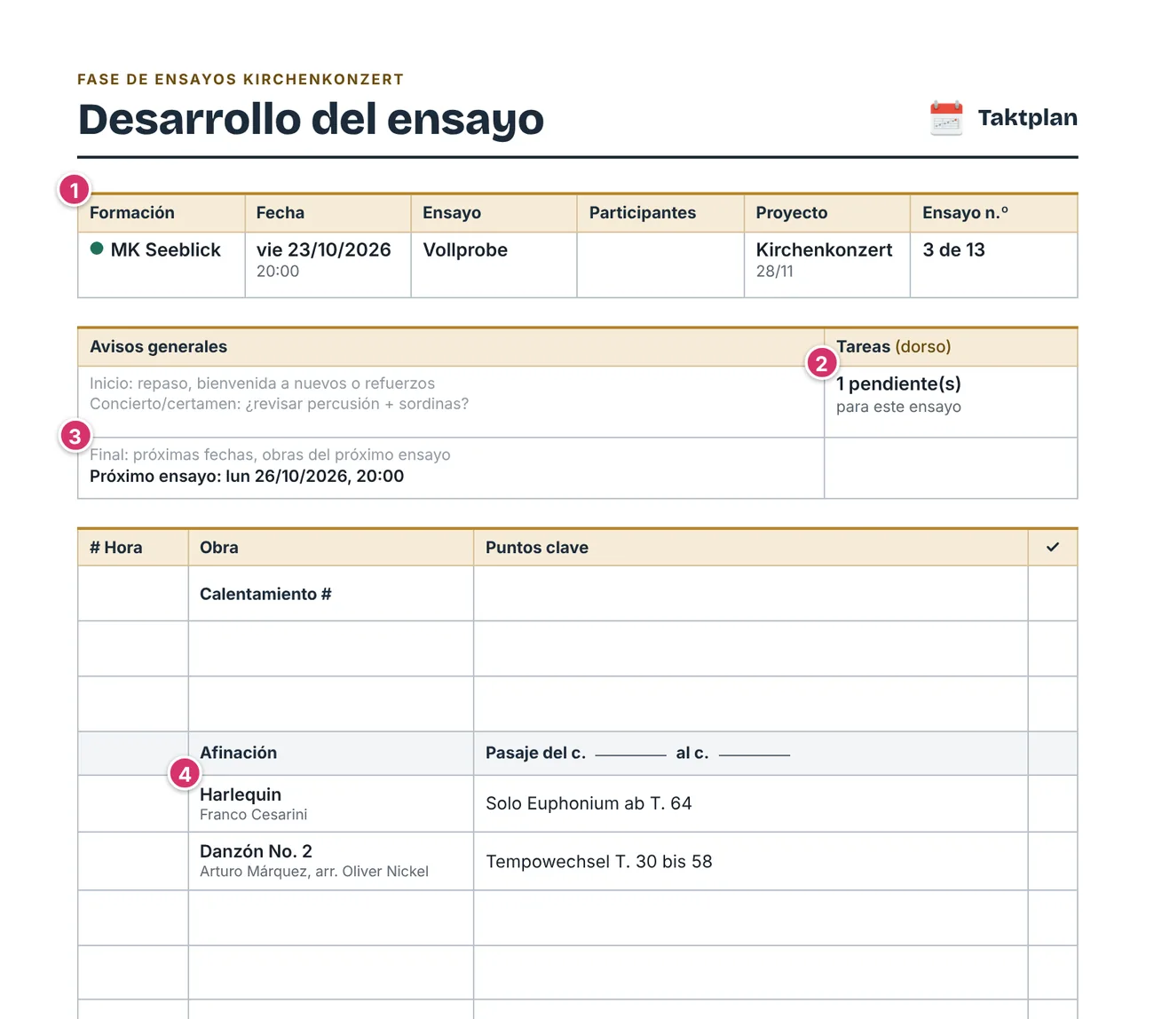 Hoja Desarrollo del ensayo rellenada, mitad superior